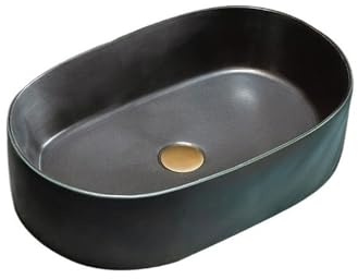 YHxFlux Waschbecken Badezimmer 55 * 35 * 14 cm, Retro Keramik Bad Waschbecken für Balkon, Garten, Outdoor Aufsatzwaschbecken