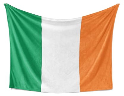 Ireland Flag Blanket – Irish National Flag Throw in Cuddle or Polar Fleece – Small, Medium, Large Sizes – Patriotic Ireland Gift, Irish Rugby Football Supporter Home Decor