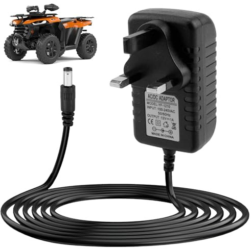 12V 1A 12W Charger for Ride on Car, Power Supply Adapter of Quad Bike, Motorcycle, Sports Car, Home Devices Electric Quad Bikes for Kids Electric Bike Etc, 5.5mm x 2.1mm
