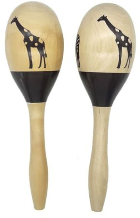 Gettimore Große Maracas Percussion-Shaker aus Holz, 23 cm, Hand-Musikinstrumente für Musiker und Kinder, 2 Stück