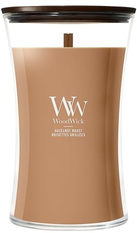 WoodWick Duftkerze | Große Sanduhr-Kerze | Hazelnut Roast | Perfekte Geschenke für Frauen