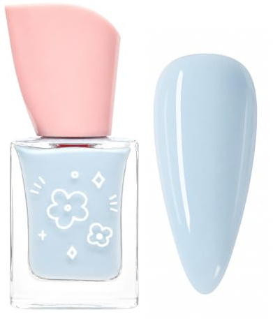 Light Blue Nail Polish - Baby Blue Nail Polish - Quick Dry Nail Varnish | Breathable Nail Varnish Long Lasting - Blue Nail Varnish Chip Resistant No UV Light Needed for Women Nail Art
