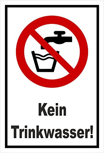 Melis-Folienwerkstatt Schild Kein Trinkwasser - P005 – 15x10 cm – 3mm Aluverbund – mehrere Größen/Materialien