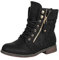 Elara Damen Stiefeletten Worker Boots Spitze Chunkyrayan B9812-KB-Schwarz-36