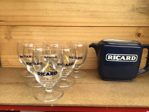 RICARD Lot de 6 Verre Ballon 17cl + 1 Carafe Neuf
