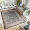 TAPISO Colorado Teppich Wohnzimmer Klassisch Kurzflor Orientalisch Hellblau Verwischt Beige Floral Ziegler Ornament Muster Orientteppich ÖKOTEX 300 x 400 cm