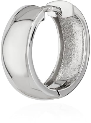 NKlaus Silber Einzel 925er Sterlingsilber Klappcreole Ohrring 17,5 x 6mm anlaufgeschützt 4813