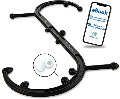 My Balance Hochwertiges Triggerpunkt Massagegerät I Robust verarbeiteter Massagestab inkl. Silikonaufsätze & E-Book I behandle Triggerpunkte effektiv