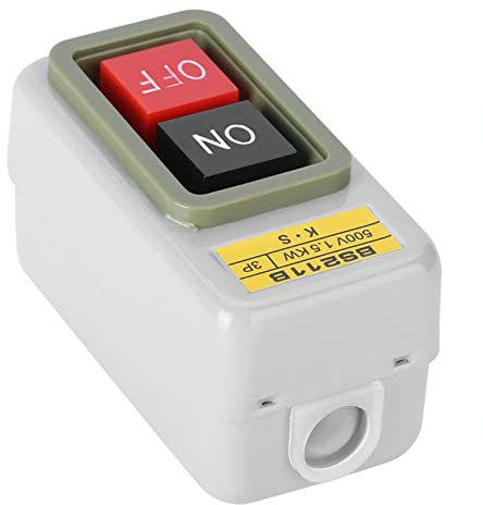 Interruttore a Pulsante on off, AC 220V/380V 3P 3 fasi 10A Di Sicurezza Arresto Di Emergenza, Interruttore a Pulsante Macchina Impermeabile Trapano ON/OFF, Pulsanti e indicatori