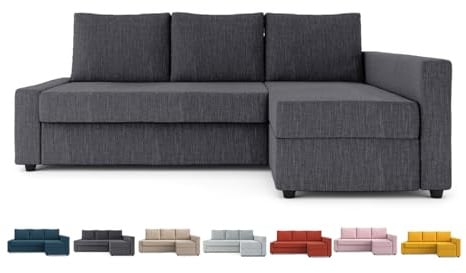 Masters of Covers Snug Fit Friheten Schonbezug für IKEA Friheten mit Recamiereckbezug, Sofa-Bettbezug, Sektional-Schonbezug Ersatz (Dunkelgrau)