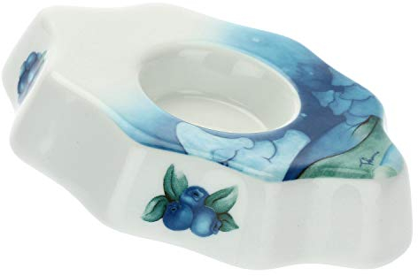 THUN - Porta Candela a Forma di Foglia - Living, Arredo Casa - Idea Regalo - Linea Chiaro di Luna - Porcellana - 12x15x3 cm h ; Ø Foro Candela 4,9 cm