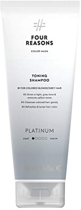 FOUR REASONS Farbmasken-Shampoo – Sulfatfreies Tönungs-Platin-Shampoo für blondes Haar – Farbablagerndes Platin-Shampoo, 8,5 oz (Platin)