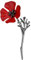 1pc Mohnblumen-Blumen-Brosche Roter Kristall Broschen Revers Abzeichen Pin Gedenktage Geschenke