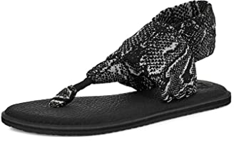 Sanuk Damen Yoga Sling 2 Snake Sandale, Schwarz/Weiß, 39 EU