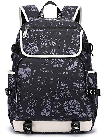 Asge Damen PU Leder Rucksack Elegant Schultertasche Große Mode Reiserucksack Leichter Tasche für Frauen (Schwarz)