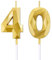 BBTO 40. Geburtstag Nummer Kerzen 3D Diamant Form Kuchen Kerzen Zahl 40 Kuchen Topper Dekoration für Geburtstag Hochzeit Jahrestag Feier Lieferung, Gold