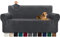 Granbest 1 Stück verdickt Couchbezug robuste Samt Plüsch Sofa Abdeckung für übergroße Couch hohe Stretch Couchbezug für Hunde, Haustiere Anti-Rutsch-Möbel-Schutz für Wohnzimmer (4 Sitzer,Grau)