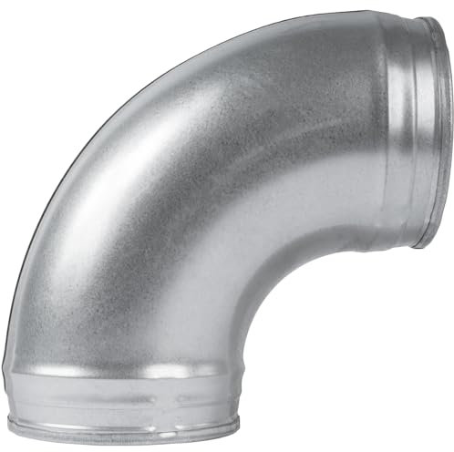 Repa Market 90 Grad Metall Lueftungsrohr Rohrbogen Verbindung - 125 mm Durchmesser - Winkel Rohrverbinder für Abluftschlauch, dunstabzugshaube - Abluftrohr Kanal Winkel adapter