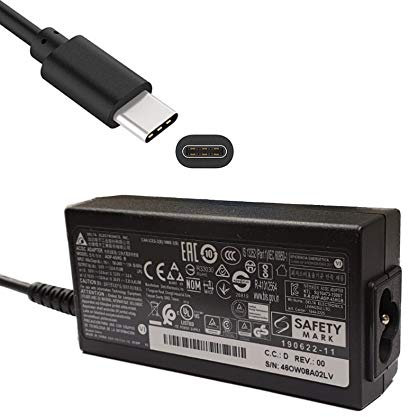 Delta 45W USB-C TYPE C Charger For ACER APS612 Part Number: NP.ADT0A.065 Laptop Battery Power Supply Charger PSU Adaptor USB C Type Pin + UK Power Cord