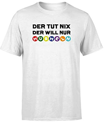 Brettspiel Der TUT nix der Will nur Murmeln Brettspiel und Sprüche Herren T-Shirt, Farbe: Weiß, Größe: XXX-Large