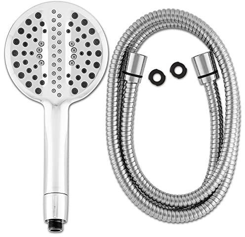 Waterpik Pommeau de douche à main ultra fin de 1,8 m avec PowerPulse Massage Spa haute pression Économie d'eau (Chrome)