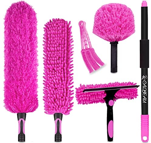 15 Foot Dusters for Cleaning, Duster with Extension Pole 7-15ft, 12 PCS Microfiber Feather Duster Used for Cleaning Ceiling Fan,High Window, Sofa, Cobweb Duster for Women