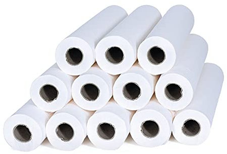 DSTOCK60-12 Rollen Ärztekrepp - Hygieneunterlage/Liegenabdeckung aus reiner Watte - 50 x 35 cm - 100 Blatt 2-lagig, 50 x 35 cm für Arztpraxen - Pflege - Hygiene