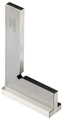 Precision Machinist Square 3 Inch Engineer Square 90 Degree Right Angle Ruler Ground Hardened Steel with Seat 75x50mm(3x2 inch)