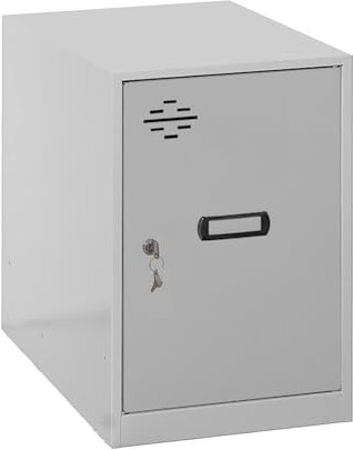 Simon Rack Taquillas Vestuario Pequeña, 475x300x500 mm, Amario Metalico Pequeño, Incluye Llave, Gris - Simonlocker