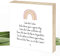 Wunderpixel® Holzbild Lebe dein Leben - mit Regenbogen - 15x15x2cm zum Hinstellen/Aufhängen, echter Fotodruck mit Spruch auf Holz - Wand-Bild Aufsteller Zuhause Dekoration Geschenk-Idee Achtsamkeit