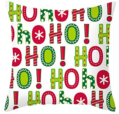 Kissenbezug Vintage, Kissen 40x40 Bezug Winter Rosa Grün Weiß Let It Snow Schneeflocke mit Sechs Blütenblättern