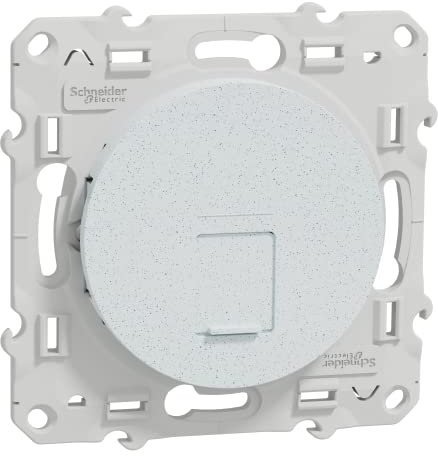 Schneider Electric - Odace, prise RJ45 Blanc Recyclé, grade 1 (téléphone) cat, 5 UTP, à vis - S510471