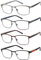 4er-Pack Lesebrille für Männer, Blaulichtblocker für Arbeiten am Computer, Schutz gegen UV-Strahlung/Augenbelastung/Blendung, Metallrahmenbrille mit Taschen(1.5)