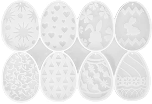 ABOOFAN Ostern Silikonform Kaninchen DIY Silikon Gießform Eier 3D Osterhase Ostereier Harz Epoxidharz Formen für Schlüsselanhänger Anhänger Kunstharz Harz Gießen Basteln Osterdeko