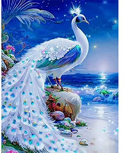 Starnearby DIY Diamond Painting Pfau Bilder, Geschenke für Frauen/Mama Deko, Voller Diamant Bilder für Malen Nach Zahlen Erwachsene 30 * 40 CM(A)