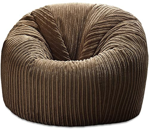 Beautiful Beanbags - Childrens Jumbo Cord Beanbag Chair - Brown | Ready-Filled, for Kids