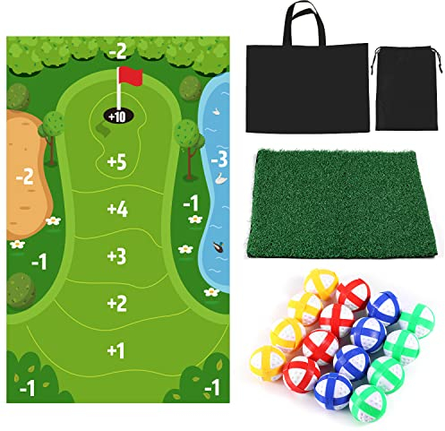 Luter Golfspiel-Set, 1.15x1.7m Golf Matte für Zuhause Waschbar Battle Royale-Golfspiel Indoor-Golfspiel Sticky-Golfmattenspiel für Erwachsene und Familienkinder