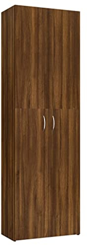 vidaXL Büroschrank Braun Eichen-Optik 60x32x190 cm Holzwerkstoff
