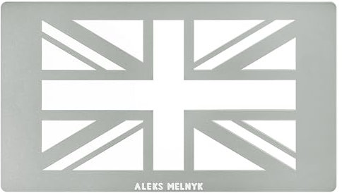 Aleks Melnyk No.430 Metal Stencil, Royal Union Flag, Union Jack, Small Stencil, 1 PC, Template for Wood Burning, Engraving, Crafting, Scrapbook