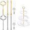 2 Sets Cake Stand Fittings Golden Silver 3 Tier Cake Plate Stand Handle Wedding Party Buffet Cake Plate Stand Handle for Food Cupcake Dessert Fruit Serving Displaying Birthday