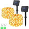 Dalugo [2 pezzi Catena luminosa solare per esterni, 50 LED da 5 m, luce bianca calda, per esterni, resistente alle intemperie, filo di rame, per giardino, terrazza, cortile, albero, festa