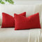 JOTOM 2er Set Cord Kissenbezüge Kissenhülle Dekorative Zierkissen Sofakissen Couchkissen Dekokissen Kissenbezug Deko Kissenhülle für Sofa Wohnzimmer 30x50cm Rot