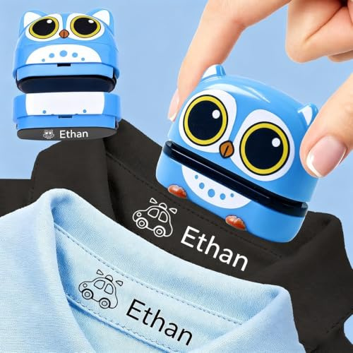Namensstempel Kinder Textil, Textilstempel Kinder Name, Namensstempel Schule Textil für Kleidung Wasserfest