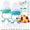Lola Kids Grignoteuse Bébé - Lot de 2 Tétine Grignoteuses Bébé sans BPA - Inclus 8 Tetines Evolutives - Sucette Fruit en Silicone Alimentaire - Tétine Dentition - Idéal Diversification Alimentaire