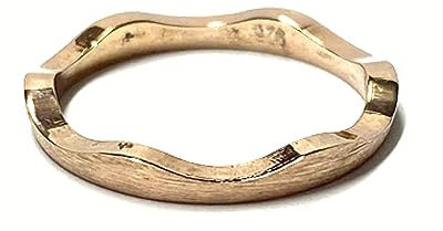 Silberring 925 Bandring rotvergoldet matt gewellt asymmetrisch Vorsteckring #58