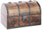 Ajuny Coffre à Bijoux Pirate en Bois – Organiseur de Souvenirs Vintage Artisanal avec Bandes de Coquillages pour Colliers Boucles D'oreilles et Bibelots Coffret Cadeau 9 x 6 Pouces