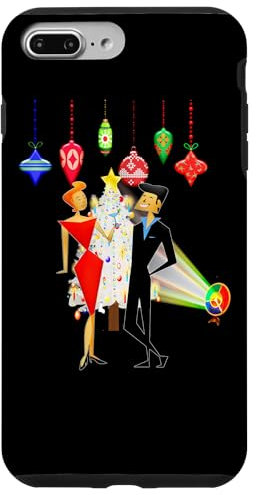 Hülle für iPhone 7 Plus/8 Plus Mid Century Moderne Weihnachtsfeier MCM Retro Cocktailparty