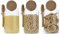 Eden & Willow Clear Glass Kitchen Jar with Cork Ball Lid and Bamboo Spoon | BPA-Free Mason Canister for Coffee, Beans, Spices, Dry Foods (Set of 3, 0.8L)