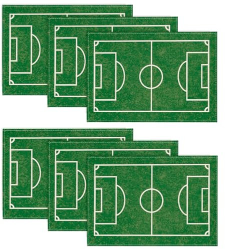 Artoid Mode Sport Fussballfeld 6er Set Platzsets, 30x45cm Bankett Tischsets Waschbar Drinnen Draußen Platzdeckchen Küche Party Deko