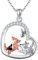 HUKKUN Corgi Kette Silber 925 Anhänger Halskette Hunde Schmuck Geschenke für Frauen